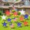 12-Piece Independence Day Star Yard Signs with Stakes - 6 Assorted Designs 12.2 x 11.8 Inches Large Patriotic Star Signs for Outdoor Garden and Lawn Decoration for Fourth of July Party Favor